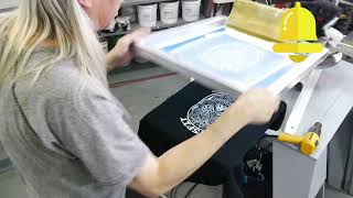 White Polyester Plastisol Ink Screen Printing Test Print [upl. by Ettenaj]