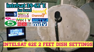 Intelsat 62e 2 feet dish settings [upl. by Adnalram]