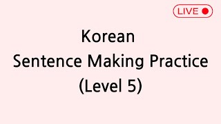 Korean Sentence Making Practice level 5 [upl. by Rozalie]