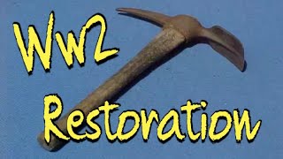 Complete restoration of rare Vintage rusty Ww2 1945 Diamond calk entrenching tool pick axe [upl. by Groh77]