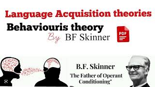 BF Skinners Operant Conditioning Theorybehaviourism approchlanguage acquisition device [upl. by Deadman]