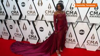 Country music stars walk red carpet at the CMA awards [upl. by Nalyorf]