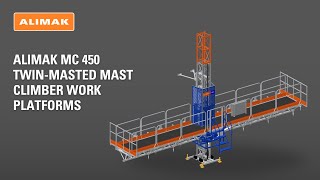 Alimak MC 450 twinmasted mast climber work platforms in action [upl. by Pesvoh]