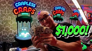 I TOOK 1000 TO BUBBLE CRAPS at CIRCUS CIRCUS CASINO [upl. by Cohby]