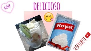 💖POSTRE CASERO CON CREMA CHANTILLY MUY FACIL Y RAPIDO DE PREPARAR  KATHE 😘💖 [upl. by Ydak]