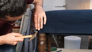 How To Reupholster A Footstool In 15 Minutes [upl. by Idnak378]