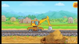 Digging a pit for the foundation of a railway station and placing rebar Gokids gaming railway [upl. by Myra]