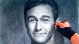 Artist Draws Joseph Gordon Levitt Portrait  FREE Art Tutorials link in desc [upl. by Kathye]