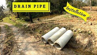 Installing a cement drain in our ditch Fixing water drainage issues [upl. by Nolyar217]