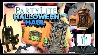 PARTYLITE HALLOWEEN HAUL  Pumpkin Cottage and Black Cat Candle Holders [upl. by Nahgam]