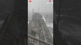 Oil Tanker CAUGHT IN HURRICANE [upl. by Llewej]