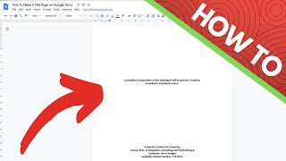 How to Make a Title Page on Google Docs [upl. by Haleehs]