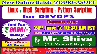 Linux  ShellScripting  PythonScripting for DEVOPS Online Training  DURGASOFT [upl. by Collayer]