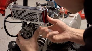 Piranha 140 VM26 Carb  Oil Cooler Install  CT70 Build Part 1 [upl. by Millda841]