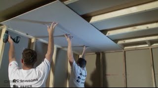 How to Install Plasterboard Part 3 Ceilings and Walls [upl. by Arivle]