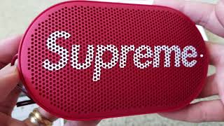 Supreme Red BampO Play P2 Gadget Bluetooth Wireless Speaker Sound Check Full HD 2017 [upl. by Eydnarb997]