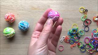 How to Make a Rainbow Loom Bands Bouncy Ball With Captions [upl. by Ykceb]