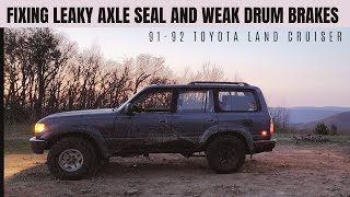 Rebuilding Drum Brakes amp Replacing Axle Seal  9192 Toyota Land Cruiser [upl. by Eislel]