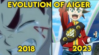 Beyblade Aiger Akabane Evolution 20182023  Turbo Quadstrike  Beyblade Burst Quadstrike [upl. by Oilcareh]