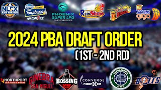 PBA UPDATES I 2024 LATEST PBA DRAFT ORDER FOR 1ST TO 2ND ROUND [upl. by Icak]