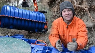 Underground POTABLE WATER STORAGE TANKS  Our Off Grid Water System [upl. by Anailil]