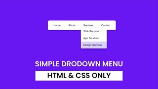 Simple Dropdown Menu  HTML amp CSS [upl. by Mateya]