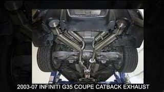 20032007 Infiniti G35 Coupe Catback Exhaust System Installation Video [upl. by Anilyx]