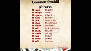 More Swahili Phrases for Daily Use amp their Meaning Based Translation SwaWithTwea africa [upl. by Lannie]