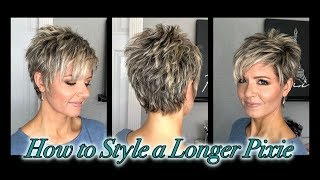 Hair Tutorial Styling a Longer Pixie without Spikes [upl. by Enirok]