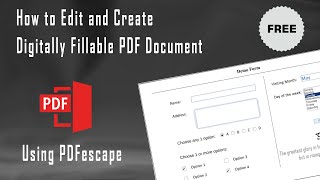 How to Edit and Create Digitally Fillable PDF Document  PDFescape [upl. by Anihs]