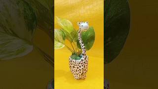 Giraffe 🦒 planter diy craft youtube youtubeshorts planter viralshort trending diyclayart [upl. by Anij]