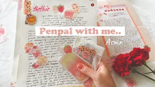 🍰 summer penpal with me ASMR  strawberry cafe [upl. by Maison]