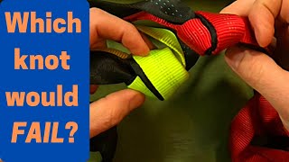 Webbing knots for rappelling climbing rope swings rescue and what to avoid [upl. by Pugh]