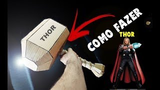 Como fazer o Martelo do Thor de papelão Cosplay  Presente para criança marreta Artesanato [upl. by Charpentier162]