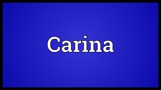 Carina Meaning [upl. by Tally888]