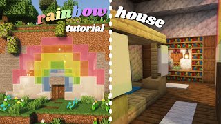 Easy Minecraft Rainbow House Tutorial [upl. by Hannahc]