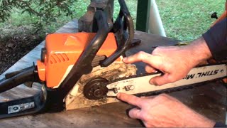 HOW TO PUT ON A CHAIN SAW CHAIN THE RIGHT WAY [upl. by Siesser292]