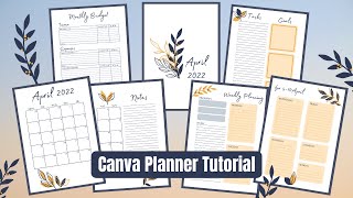 April 2022 CANVA Planner Tutorial  Designing a Printable Planner on Canva [upl. by Pressman]