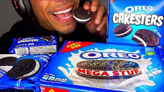 OREO ICE CREAM PARTY MUKBANG CAKESTERSMEGASTUFBARS CONES BIG BITES EATING SOUNDS [upl. by Vere494]