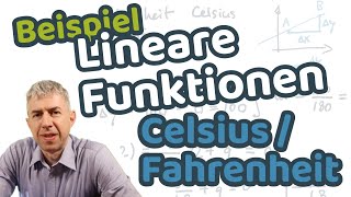 Beispiel einer linearen Funktion Fahrenheit  CelsiusTemperatur [upl. by Olnee]