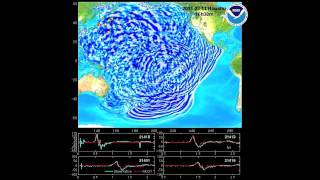 March 11 2011 Honshu Japan tsunami propagation [upl. by Sirk]