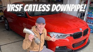 How To Install VRSF Downpipes In A BMW 535i PART 1 [upl. by Jemie]