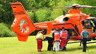 Waldeck Motorradfahrer nach Unfall in Lebensgefahr  Rettungshubschrauber [upl. by Edmond]