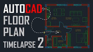 AutoCAD Floor Plan  Timelapse  Part 2 [upl. by Jola]