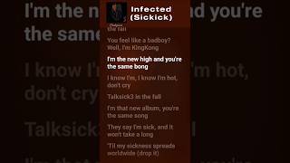 Infected Sickick Lyrics🎧 shorts songlyrics [upl. by Porte]