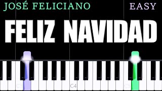 Feliz Navidad  EASY Piano Tutorial [upl. by Fattal]