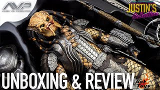 Hot Toys Scar Predator Alien Vs Predator Unboxing amp Review [upl. by Morentz]