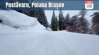 Ski Poiana Brasov  08 Ian 2024  Coborare Drumul Rosu  Telescaun Ruia [upl. by Vesta]