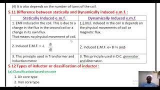 511 Difference between Statically and Dynamically induced e m f in English [upl. by Adnat]