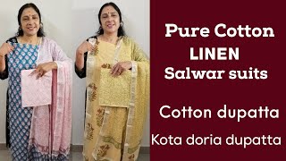 Premium Linen Cotton  Jaipur Cotton churidar materials Sakshi World Vlog443 [upl. by Nuawaj779]